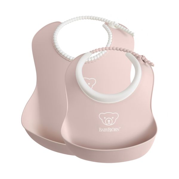 Baby Björn® Slabbetje - Set van 2 - Pastelroze Baby Björn® Slabbetje - Set van 2 - Pastelroze