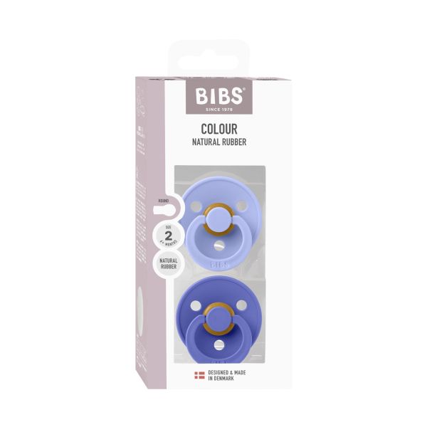 BiBs Colour Fopspeen - Anatomisch - 2 Stuks - 0-6 Mnd - Hush / Grape BiBs Colour Fopspeen - Anatomisch - 2 Stuks - 0-6 Mnd - Hush / Grape