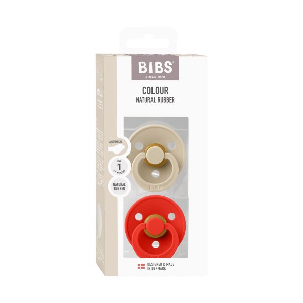 BiBs Colour Fopspeen - Anatomisch - 2 Stuks - 0-6 Mnd - Vanilla / Candy Apple