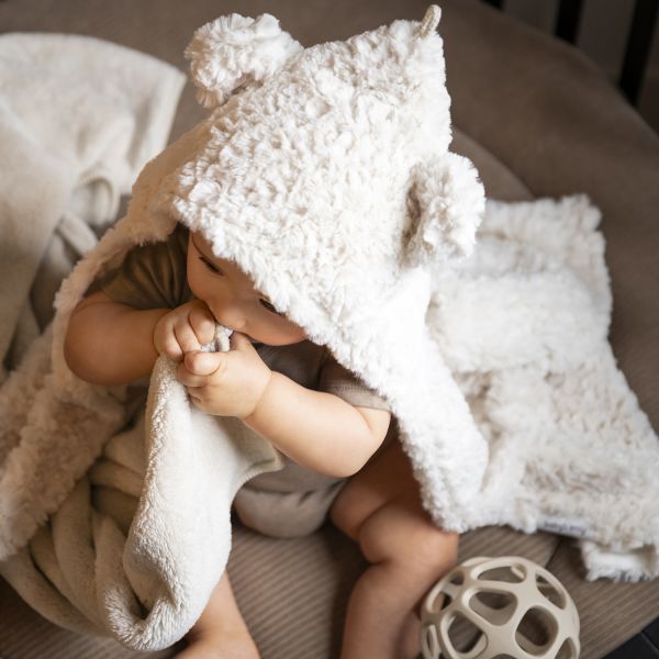 Baby's Only Wikkeldeken Met Oortjes Snow Wolwit