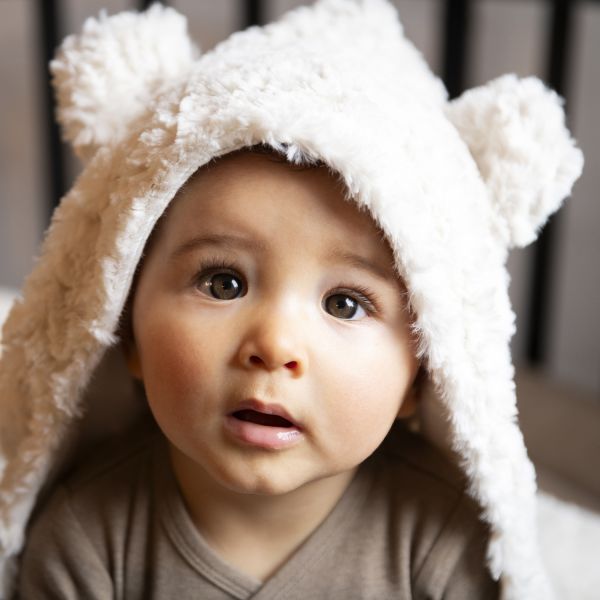 Baby's Only Wikkeldeken Met Oortjes Snow Wolwit