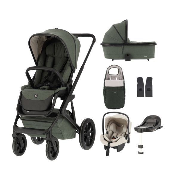 Qute Q-Rider Plus Kinderwagen - Thyme Green | Kidsriver Curve Autostoel - Clay | Kidsriver Isofix Base Qute Q-Rider Plus Kinderwagen - Thyme Green | Kidsriver Curve Autostoel - Clay | Kidsriver Isofix Base