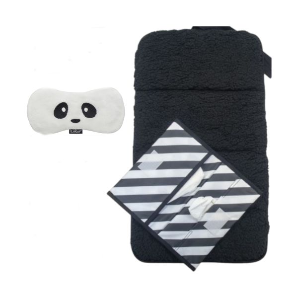 KipKep Woller Warmtekussen + Verschoonset – Panda White/Black Stripes