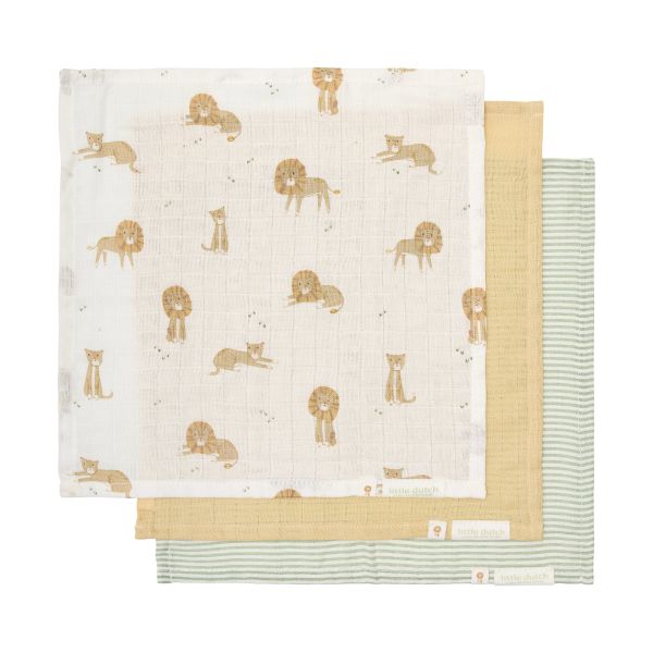 Little Dutch Safari Leo Monddoekjes Set - 25 x 25 cm