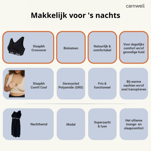 Carriwell Crossover Slaapbeha Biokatoen Zwart M Carriwell Crossover Slaapbeha Biokatoen Zwart M