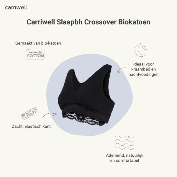 Carriwell Crossover Slaapbh Biokatoen Zwart Mt. S