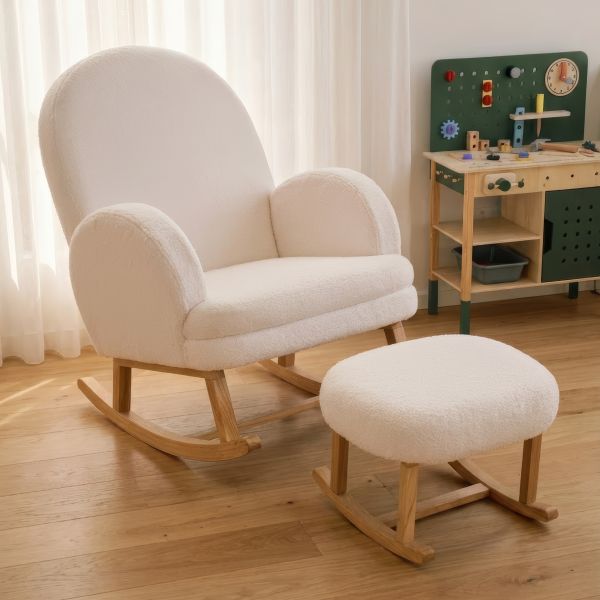 Childhome Voetenbank - Teddy - Ecru
