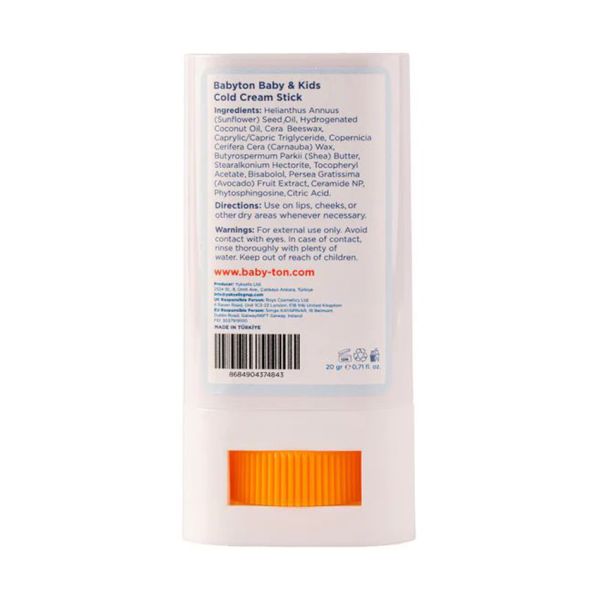 Babyton Natuurlijke Cold Cream Stick - 20g Babyton Natuurlijke Cold Cream Stick - 20g
