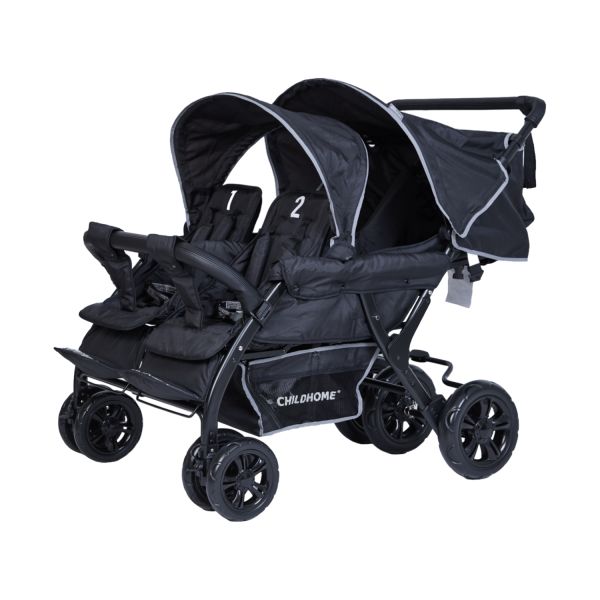 Childhome Kinderwagen - Quadruple - 4 Kinderen - Zwar