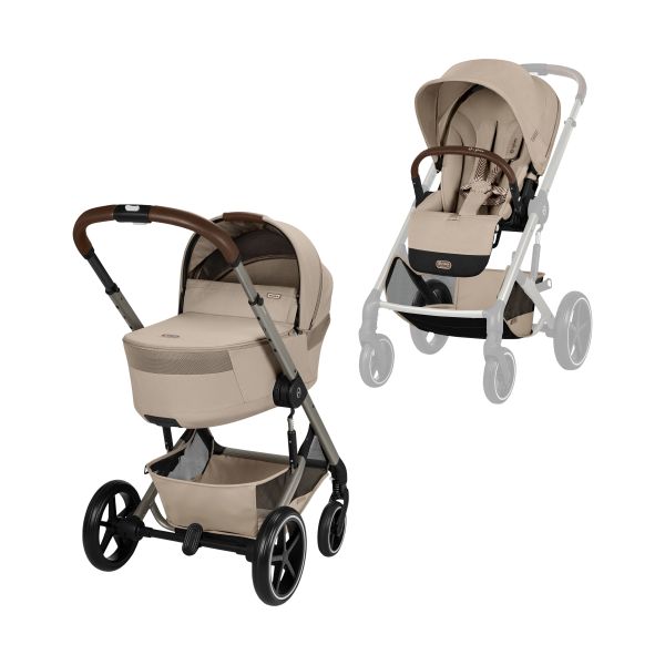 Cybex Balios S Lux Kinderwagen Met Opvouwbare Reiswieg Taupe - Almond Beige Cybex Balios S Lux Kinderwagen Met Opvouwbare Reiswieg Taupe - Almond Beige