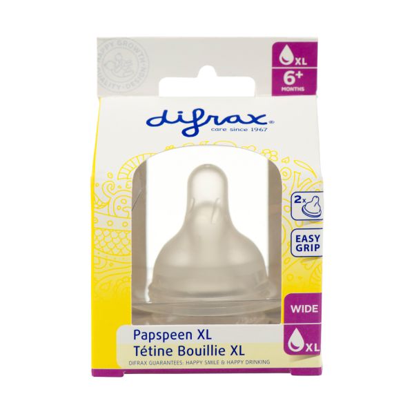 Difrax Papspeen Natural XL (2Stuks) Difrax Papspeen Natural XL (2Stuks)