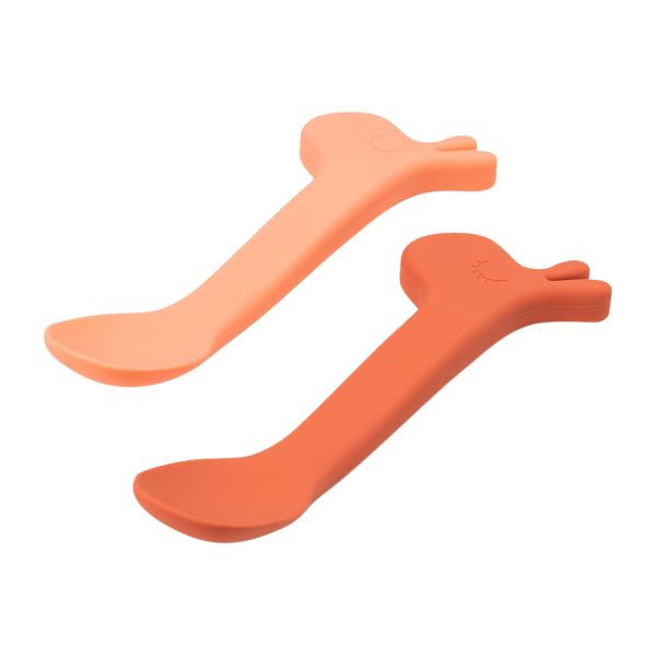 Done By Deer Silicone Spoon Lalee Papaya 2-pack Done By Deer Silicone Spoon Lalee Papaya 2-pack
