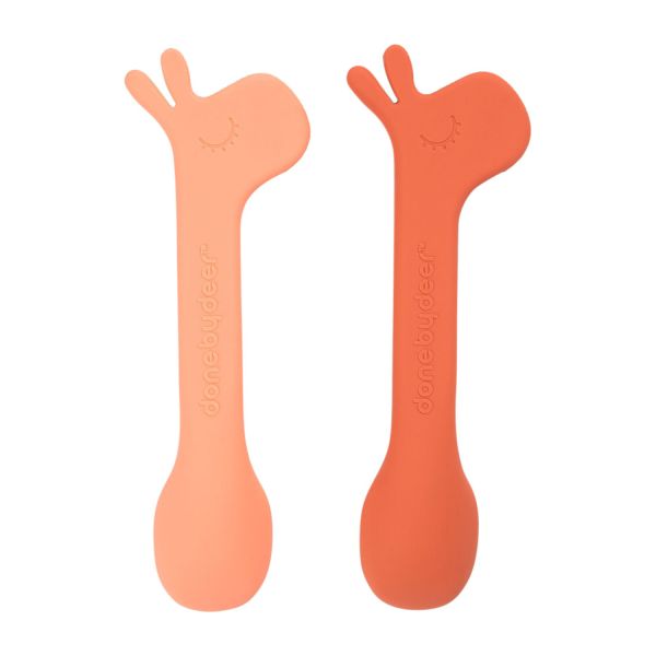 Done By Deer Silicone Spoon Lalee Papaya 2-pack Done By Deer Silicone Spoon Lalee Papaya 2-pack