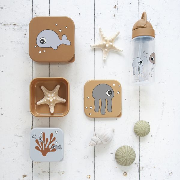 Done By Deer Snack Box Set Sea Friends Mustard/Grey 3-Pack Done By Deer Snack Box Set Sea Friends Mustard/Grey 3-Pack