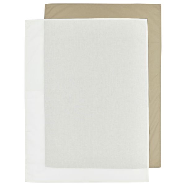 Meyco Ledikantlaken 2-Pack Uni Offwhite/Taupe 100 x 150 cm Meyco Ledikantlaken 2-Pack Uni Offwhite/Taupe 100 x 150 cm