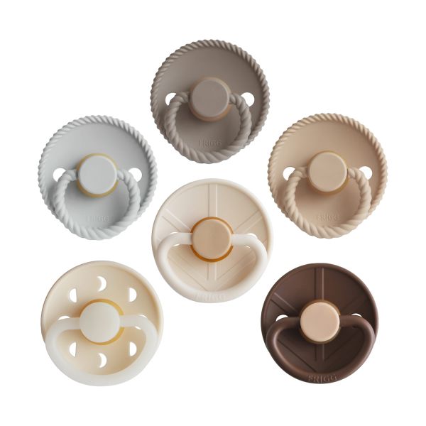 FRIGG Fopspenen - Earthy Wonder - 6-Pack - Latex - 6–18 Mnd FRIGG Fopspenen - Earthy Wonder - 6-Pack - Latex - 6–18 Mnd