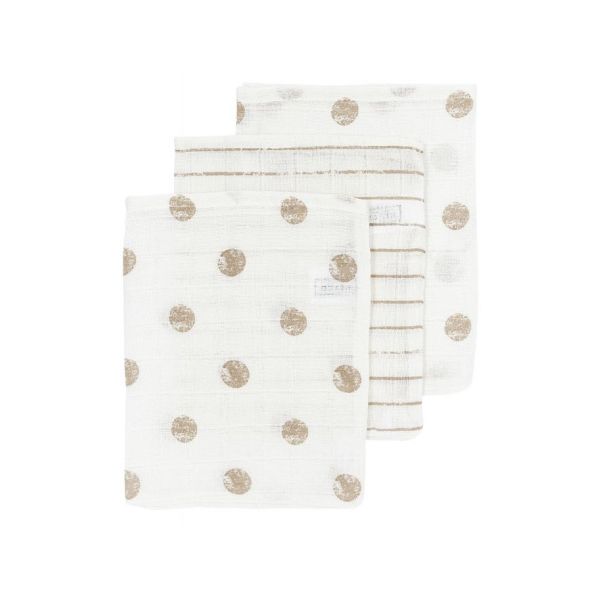 Meyco Washand Hydrofiel Dot Stripe Sand 3-Pack