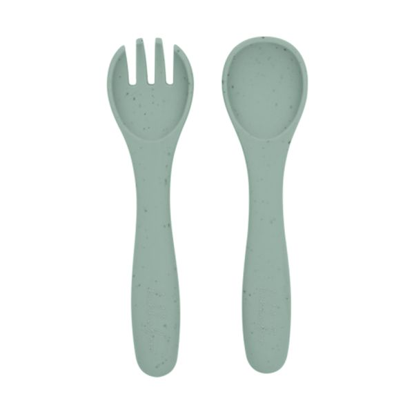 Kikkaboo Vork En Lepel - Platina Siliconen - Groen Kikkaboo Vork En Lepel - Platina Siliconen - Groen