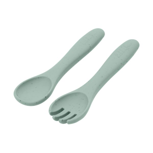 Kikkaboo Vork En Lepel - Platina Siliconen - Groen Kikkaboo Vork En Lepel - Platina Siliconen - Groen