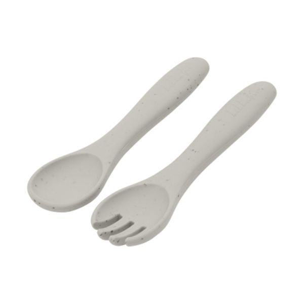 Kikkaboo Vork En Lepel - Platina Siliconen - Zand Kikkaboo Vork En Lepel - Platina Siliconen - Zand