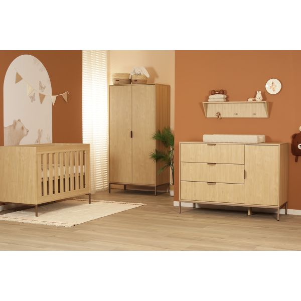 TWF Ledikant 70 x 140 + Commode 3 Laden 1 Deur - Java TWF Ledikant 70 x 140 + Commode 3 Laden 1 Deur - Java