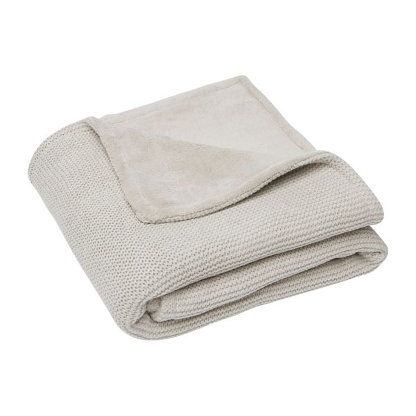 Jollein Ledikantdeken Basic Knit Nougat/Fleece 100 x 150 cm