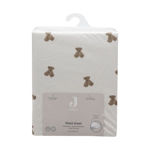 Jollein Hoeslaken - 60x120 cm - Jersey - Mini Teddy Bear