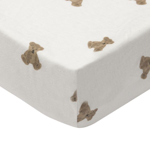 Jollein Hoeslaken - 60x120 cm - Jersey - Mini Teddy Bear