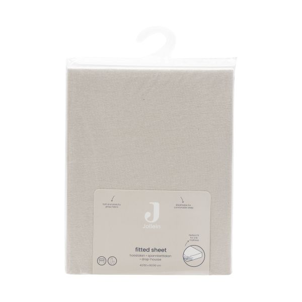 Jollein Hoeslaken - 60x120 cm - Jersey - Sand Jollein Hoeslaken - 60x120 cm - Jersey - Sand