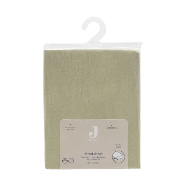 Jollein Hoeslaken - 60x120 cm - Jersey - Soft Matcha