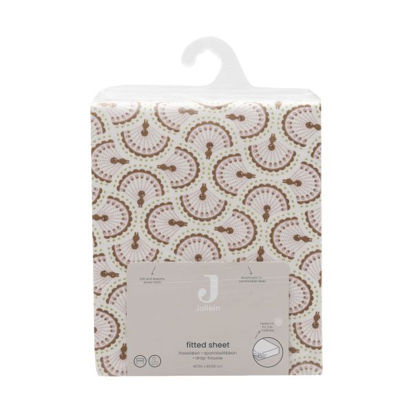 Jollein Hoeslaken - 70/75x140/150 cm - Jersey - Soft Plumes Jollein Hoeslaken - 70/75x140/150 cm - Jersey - Soft Plumes