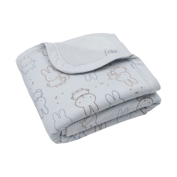 Jollein Miffy Moments Wiegdeken - 75 x 100 cm - Cloudy Blue Jollein Miffy Moments Wiegdeken - 75 x 100 cm - Cloudy Blue