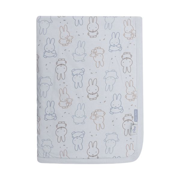 Jollein Miffy Moments Wiegdeken - 75 x 100 cm - Cloudy Blue Jollein Miffy Moments Wiegdeken - 75 x 100 cm - Cloudy Blue