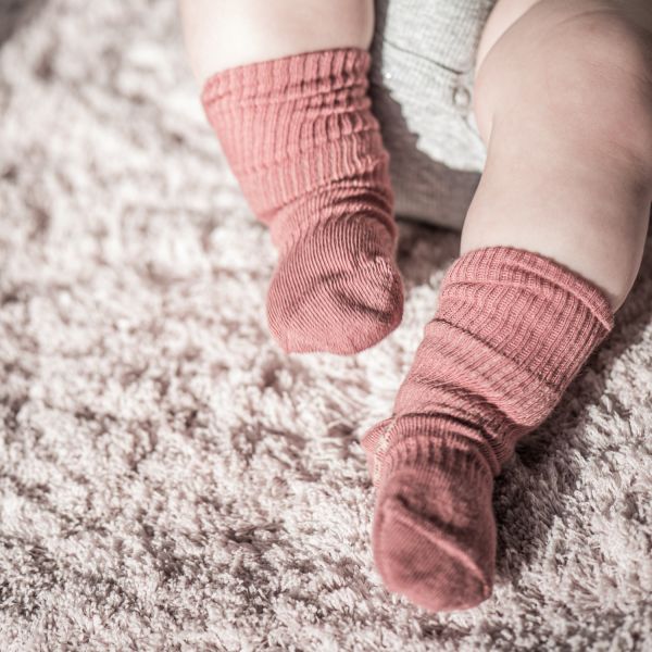 KipKep Blijf-Sokjes - 2-6 Mnd - 2-Pack - Dusty Clay