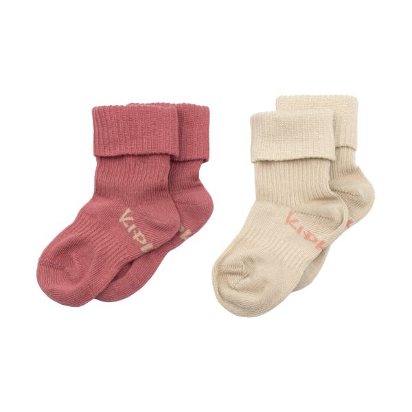 KipKep Blijf-Sokjes - 2-6 Mnd - 2-Pack - Dusty Clay