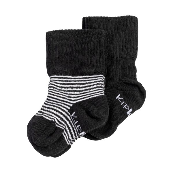 KipKep Blijf-Sokjes - 2-6 Mnd - 2-Pack - Black Stripes KipKep Blijf-Sokjes - 2-6 Mnd - 2-Pack - Black Stripes