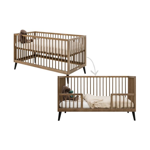 Bopita Ledikant 70 x 140 - Commode - 2‑Deurskast - Zara - Walnoot Bopita Ledikant 70 x 140 - Commode - 2‑Deurskast - Zara - Walnoot