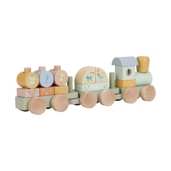 Little Dutch Safari Friends Houten Blokkentrein Little Dutch Safari Friends Houten Blokkentrein