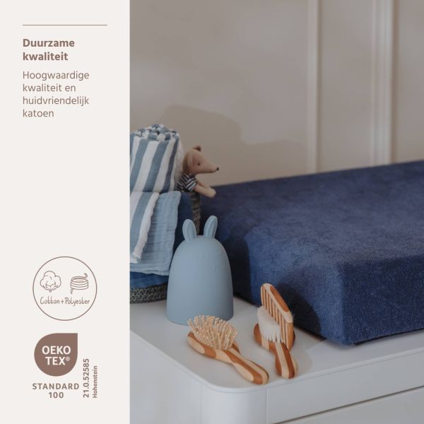 Meyco Aankleedkussenhoes Badstof Indigo 50x70 cm 1-pack Meyco Aankleedkussenhoes Badstof Indigo 50x70 cm 1-pack