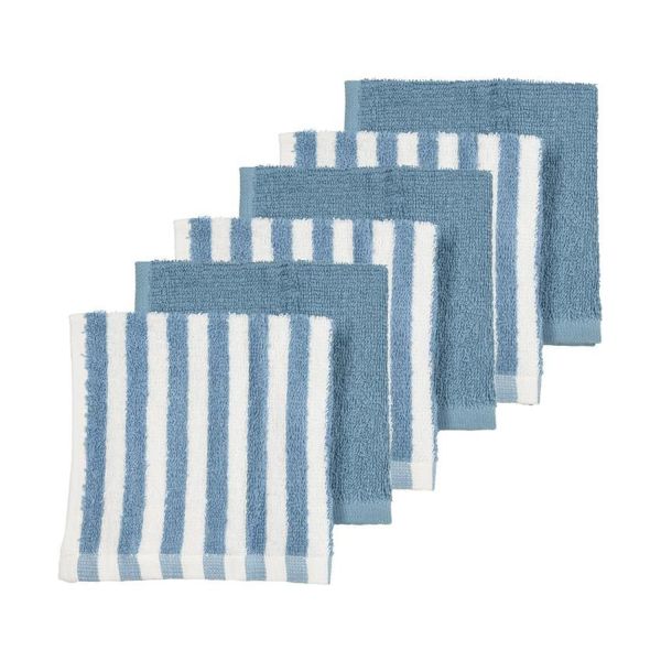Meyco Baby Fat Stripe Monddoekjes - 6 Stuks - 30 x 30 cm - Badstof - Jeans Blue Meyco Baby Fat Stripe Monddoekjes - 6 Stuks - 30 x 30 cm - Badstof - Jeans Blue