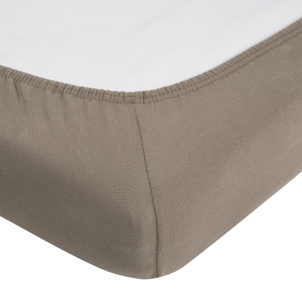 Meyco Hoeslaken - Jersey - Dark Taupe - 70 x 140/150 cm - 2-Pack Meyco Hoeslaken - Jersey - Dark Taupe - 70 x 140/150 cm - 2-Pack