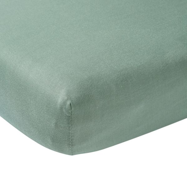 Meyco Juniorhoeslaken Jersey Stone Green 70 x 140/150 cm Meyco Juniorhoeslaken Jersey Stone Green 70 x 140/150 cm