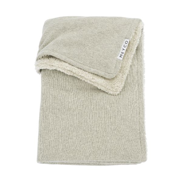 Meyco Wiegdeken Knit Basic Sand Melange Teddy 75x100cm