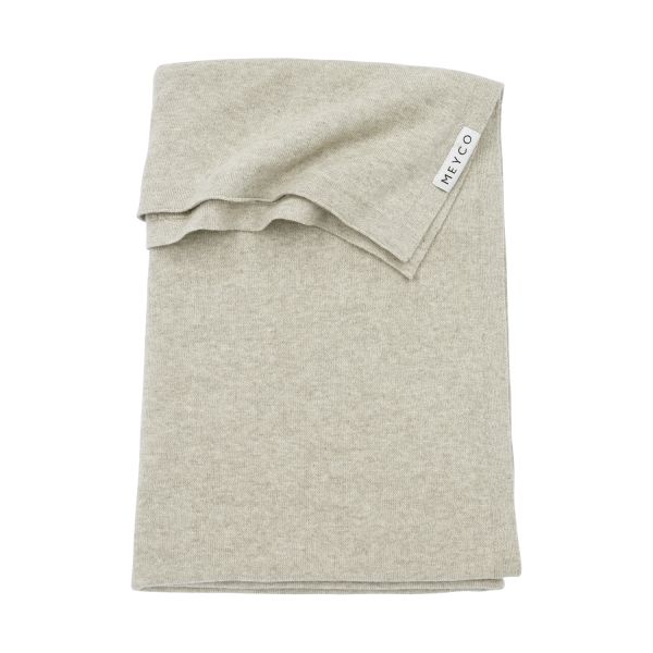 Meyco Ledikantdeken Knit Basic Sand Melange 100x150cm Meyco Ledikantdeken Knit Basic Sand Melange 100x150cm