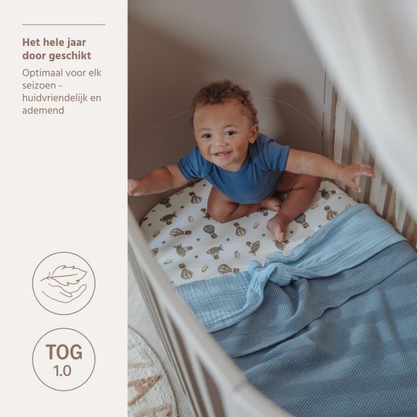 Meyco Deken Mini Relief Jeans Blue 75x100cm Meyco Deken Mini Relief Jeans Blue 75x100cm
