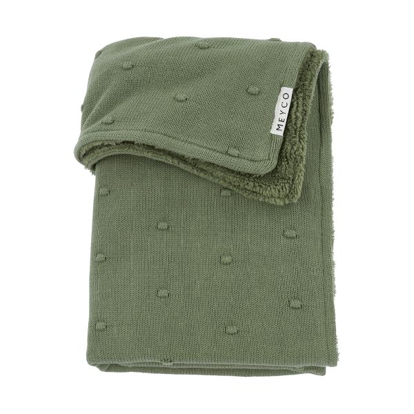 Meyco Ledikantdeken Mini Knots Forest Green Teddy 100x150cm