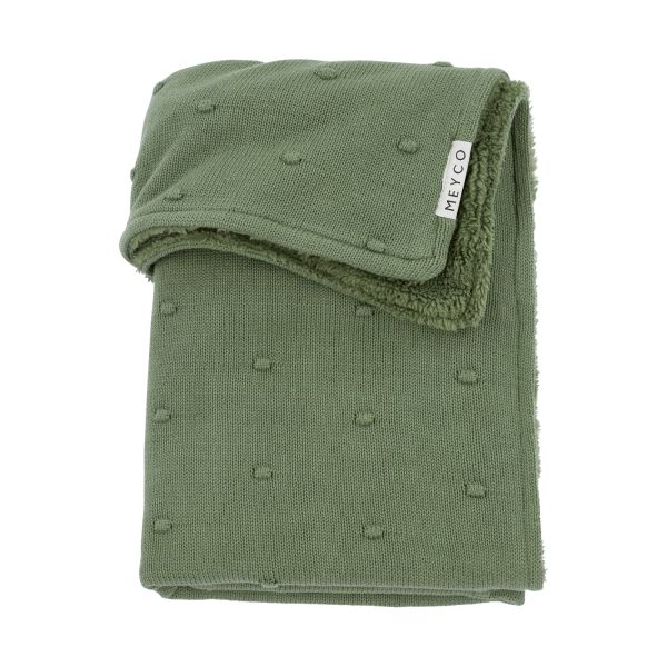 Meyco Wiegdeken Mini Knots Forest Green Teddy 75x100cm Meyco Wiegdeken Mini Knots Forest Green Teddy 75x100cm