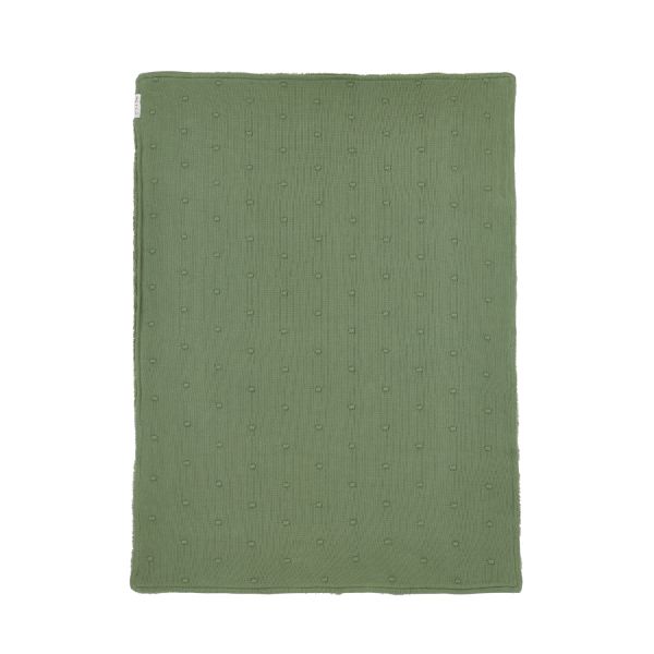 Meyco Wiegdeken Mini Knots Forest Green Teddy 75x100cm Meyco Wiegdeken Mini Knots Forest Green Teddy 75x100cm