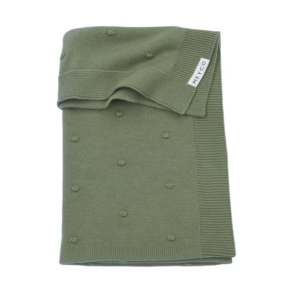 Meyco Wiegdeken Mini Knots Forest Green 75x100cm