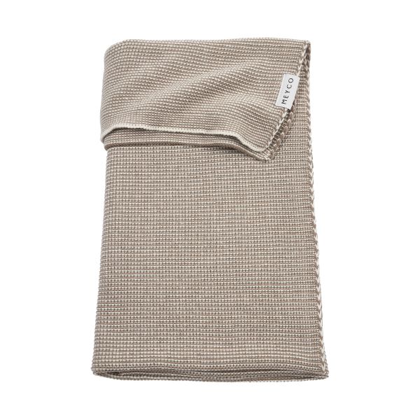 Meyco Stripe Deken Gebreid - Dark Taupe/Natural - 75 x 100 cm Meyco Stripe Deken Gebreid - Dark Taupe/Natural - 75 x 100 cm